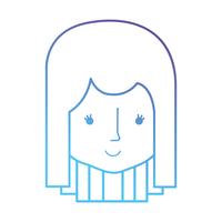 line avatar woman head with hairstyle vector