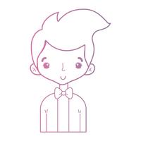 line nice boy with elegant suit and hairstyle design vector