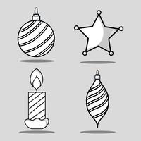 set merry chrstmas decoration design vector