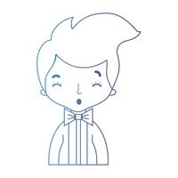 line nice boy with elegant suit and hairstyle design vector