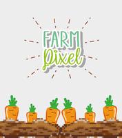 Farm pixel cartoons vector