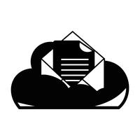 contour cloud data and card with document information vector
