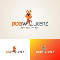 Dog walkers Logo Design Template  vector