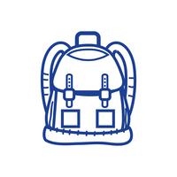 silhouette backpack object with pockets and closures design vector