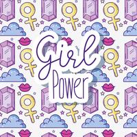 Woman power pattern background vector