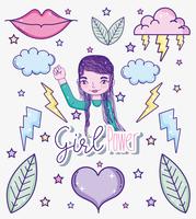 Girl power cartoons vector