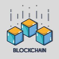 tecnología de seguridad digital blockchain cubos vector