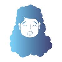 line avatar woman head with hairstyle vector