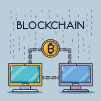 tecnología de seguridad de dinero digital de bitcoin vector
