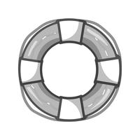 grayscale life buoy object to security emergency vector