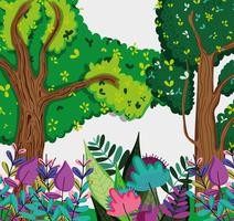 Beautiful forest scenery vector