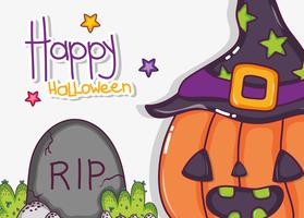 Happy halloween cartoons vector