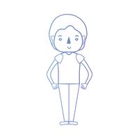line man with hairstyle and clothes design vector