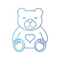 line nice teddy bear toy to game vector