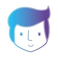 line avatar man head with hairstyle vector