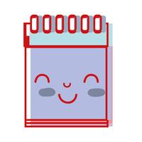 kawaii linda herramienta cuaderno feliz vector