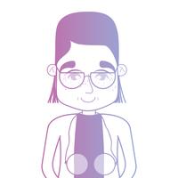 Línea avatar mujer con peinado y blusa. vector