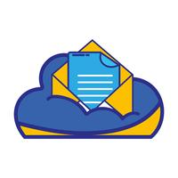 cloud data and card with document information