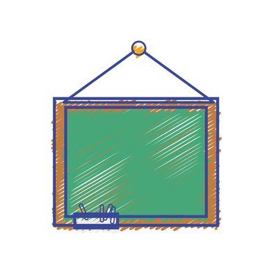 school blackboard with wood frame design