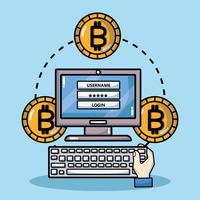 tecnología de seguridad de dinero digital de bitcoin vector