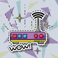 router wifi data technology patch sticker vector