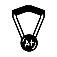 contour school medal symbol to intelligent student vector