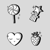 set fashion patches trendy design vector