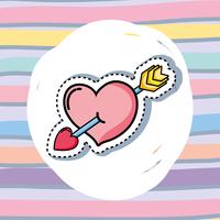 patches design with valentines day symbol of love vector