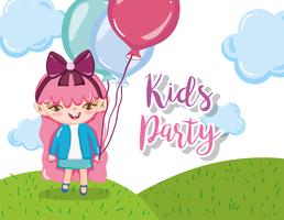 Kids party cartoons vector