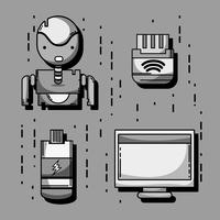 set technology patches data information vector