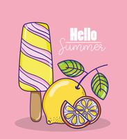 Hello summer cartoons vector