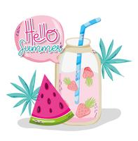 Hello summer cartoons vector