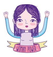 Woman power girl cartoon vector