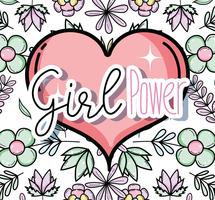 Girl power cute cartoons vector