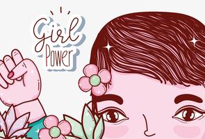 Girl power cartoons vector