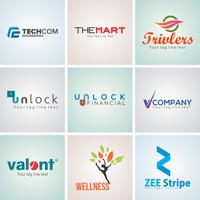 Creative Corporate Logo Design Template Set vector