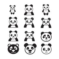 Icono de personaje de dibujos animados panda. vector