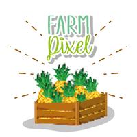 Farm pixel cartoons vector