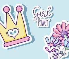 Girl power lindos dibujos animados vector