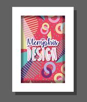 Memphis template and background vector