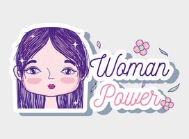 Dibujos animados mujer poder chica vector