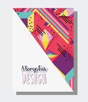 Memphis template and background vector