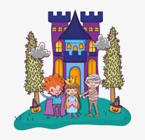 Halloween y dibujos animados infantiles vector