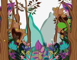 Beautiful forest scenery vector