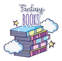 Fantasy and magic books vector