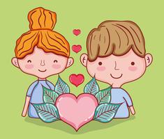 Kids and love cartoons vector