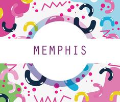 Memphis template and background vector