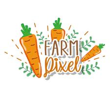 Farm pixel cartoons vector