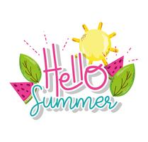 Hello summer cartoons vector