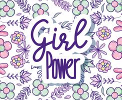 Girl power cute cartoons vector